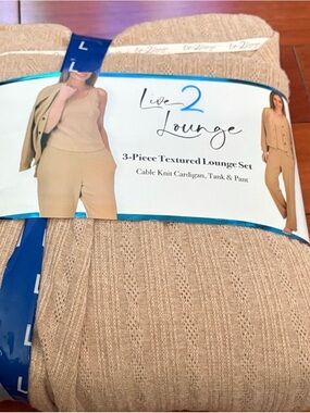 Live2Lounge 3-Piece Textured Lounge Set - Beige